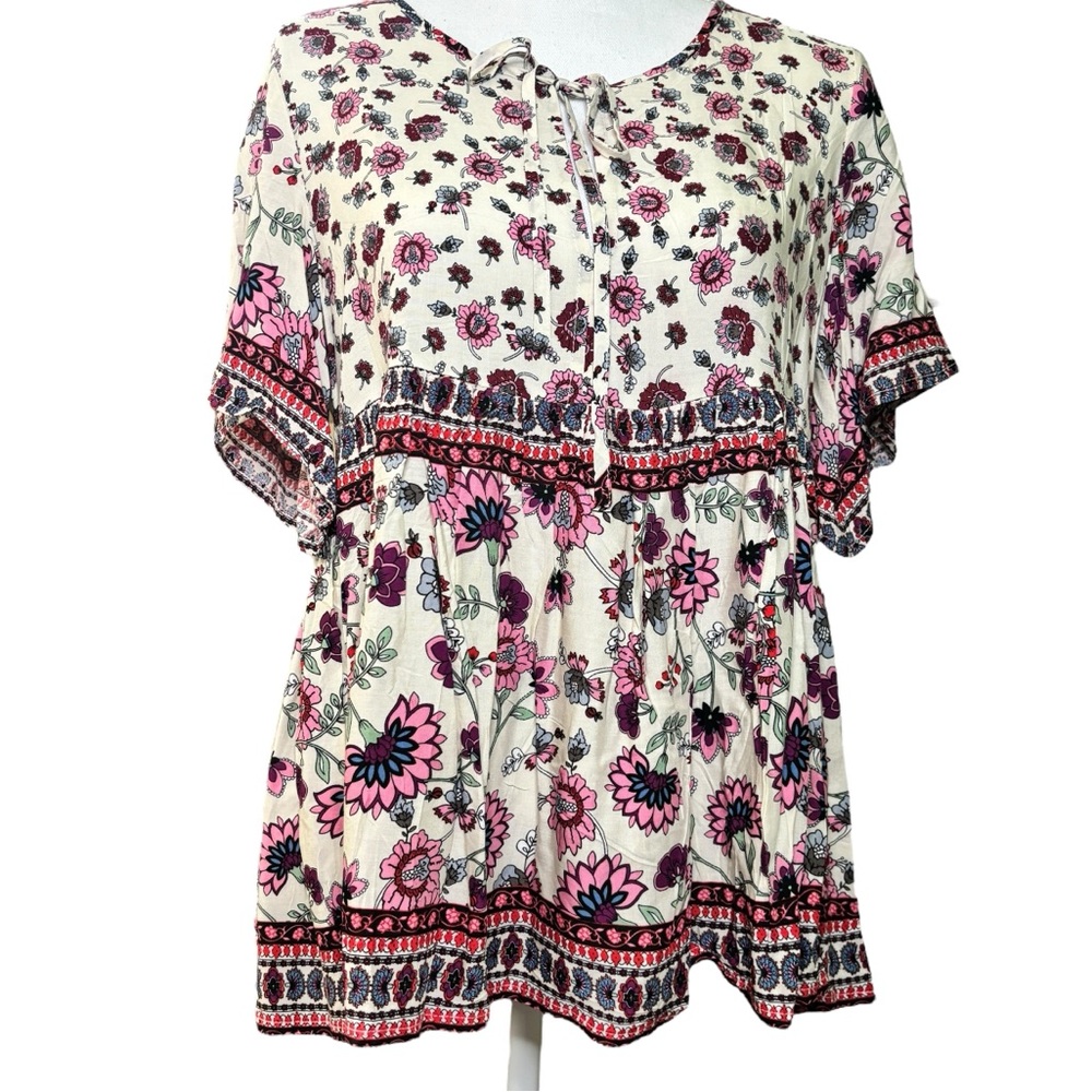 Free People RAGA floral blouse